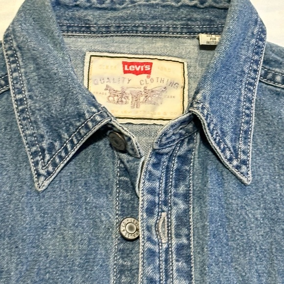 Levi's Vintage Mens Denim Button Down Shirt Sz S Vintage Work Shirt VTG Red Tab - Picture 5 of 10